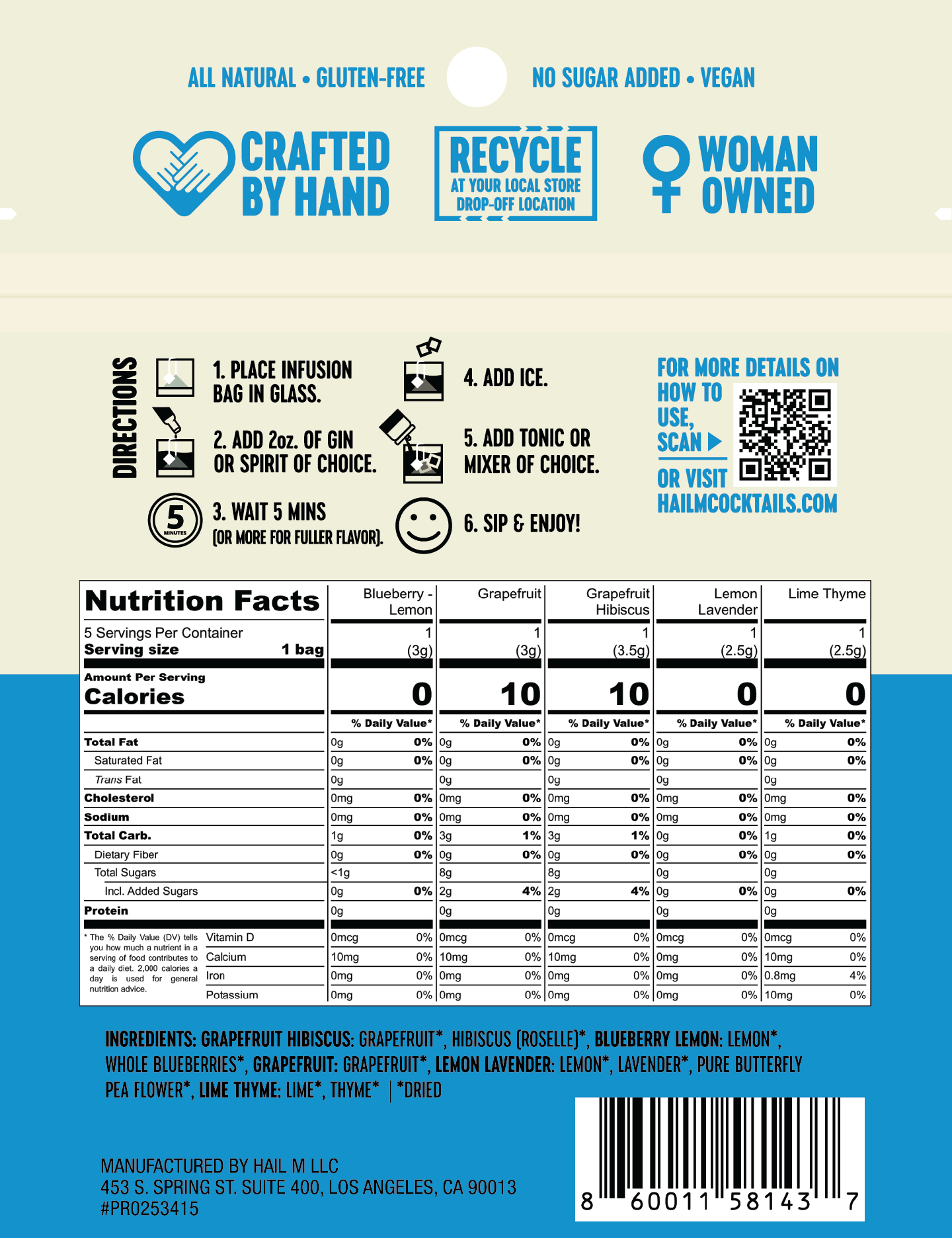 Gin & Tonic Infusion Kit – Sugar Free - Travel Cocktail Tea Bags